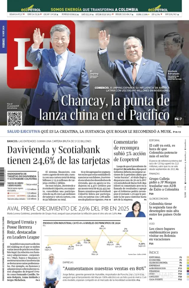 Capa jornal La Republica 2024-11-14