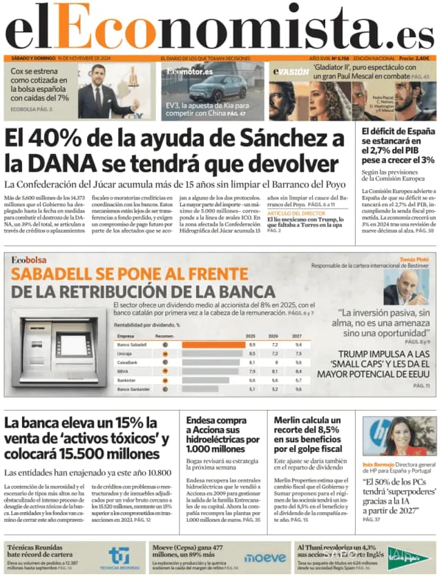 Capa jornal El Economista 2024-11-16