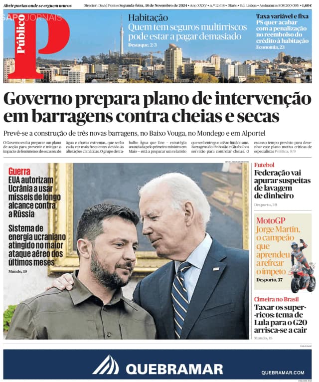 Capa jornal Público 2024-11-18