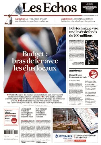 Capa jornal Les Echos 2024-11-18