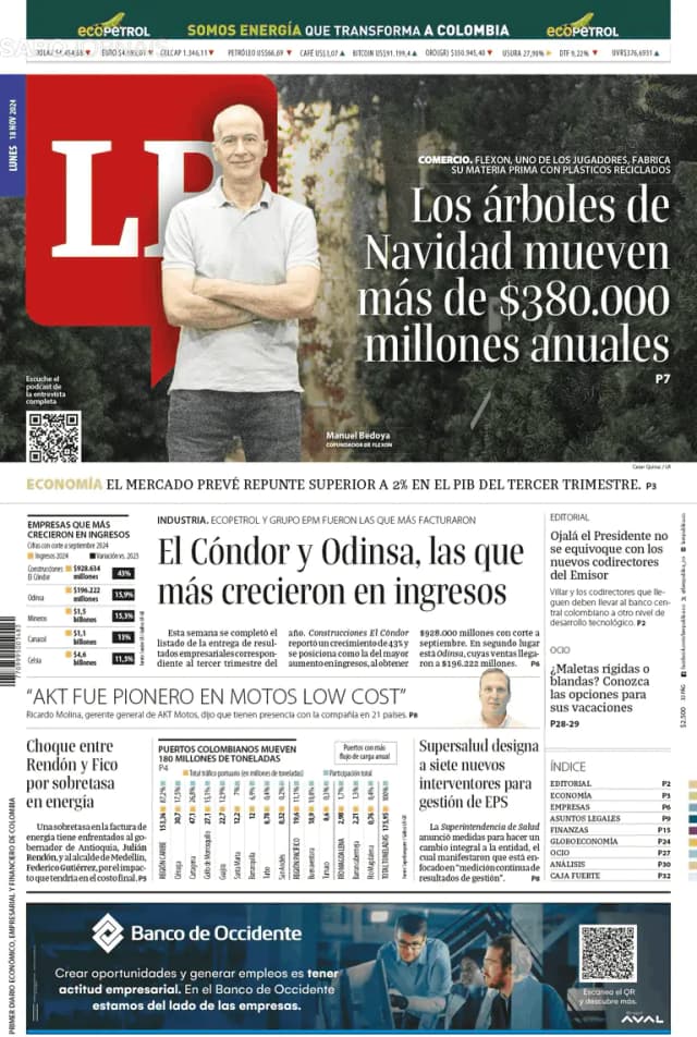 Capa jornal La Republica 2024-11-18