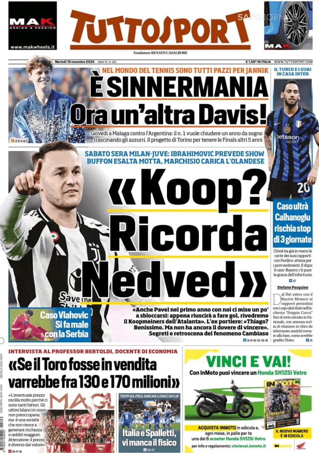 Capa jornal Tuttosport 2024-11-19