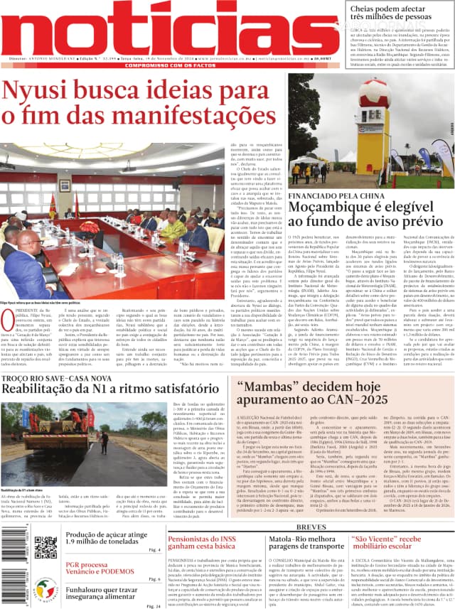 Capa jornal Notícias 2024-11-19