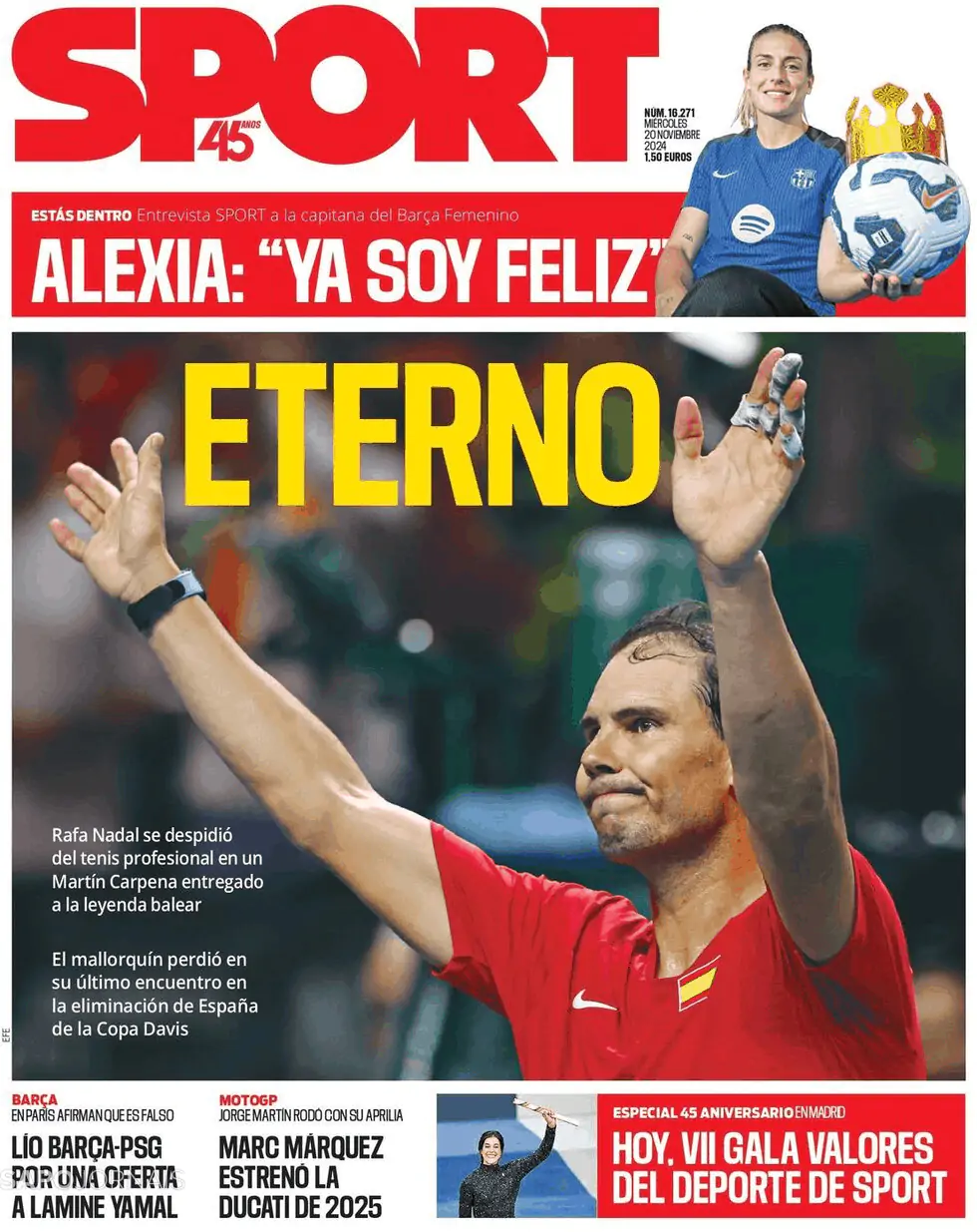 Capa jornal Sport 2024-11-20