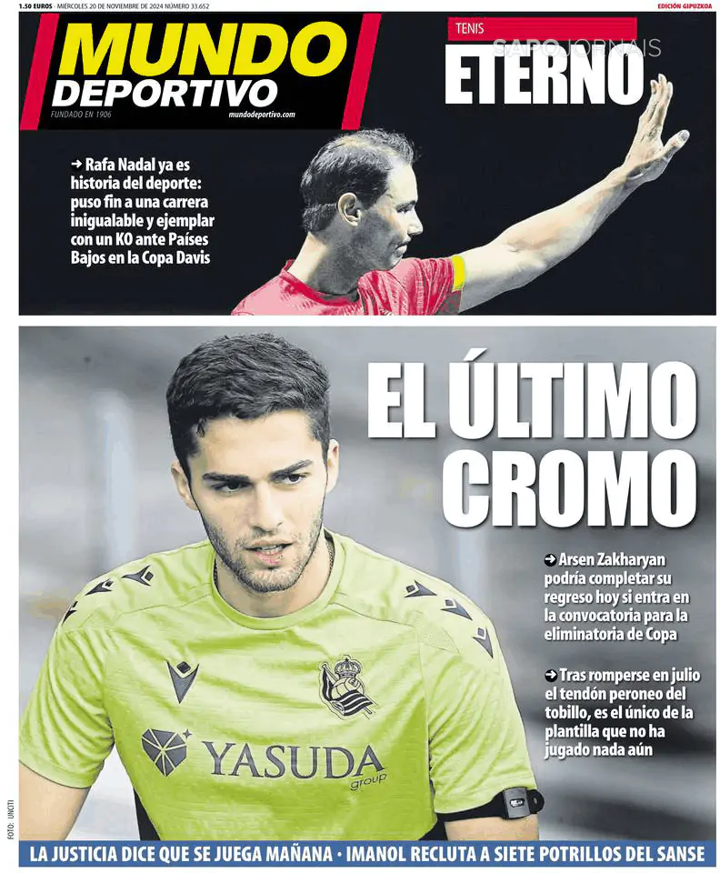 Capa jornal Mundo Deportivo (Gipuzkoa) 2024-11-20