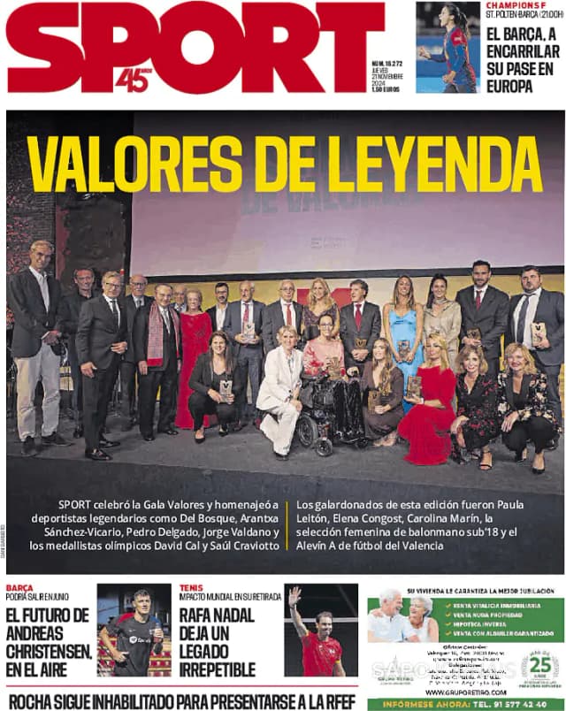 Capa jornal Sport 2024-11-21