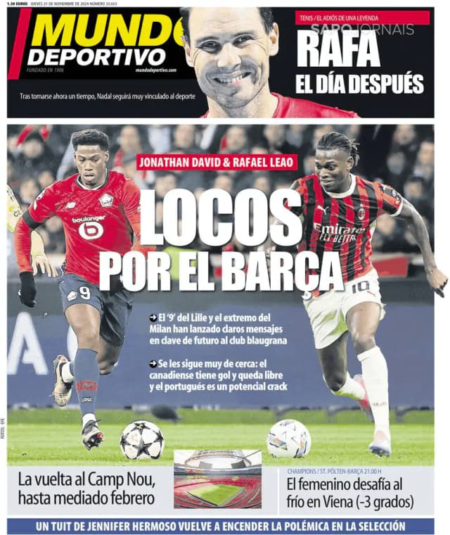 Capa jornal Mundo Deportivo 2024-11-21