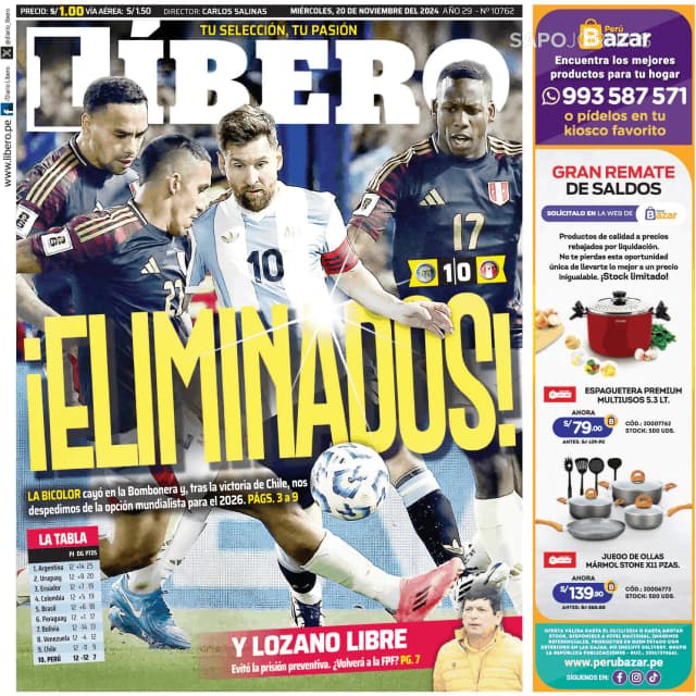 Capa jornal Líbero 2024-11-20