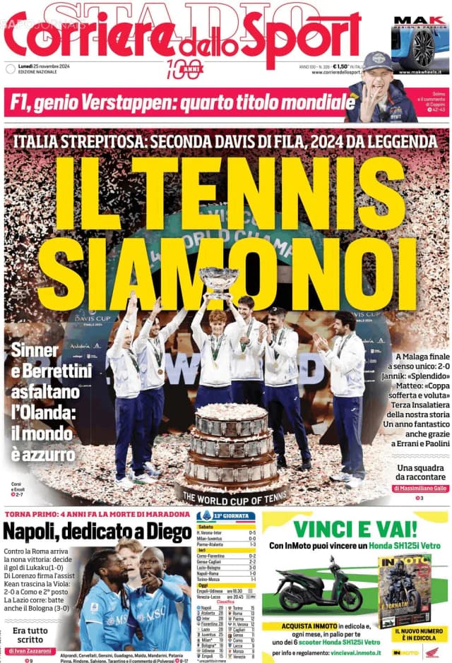 Capa jornal Corriere dello Sport 2024-11-25