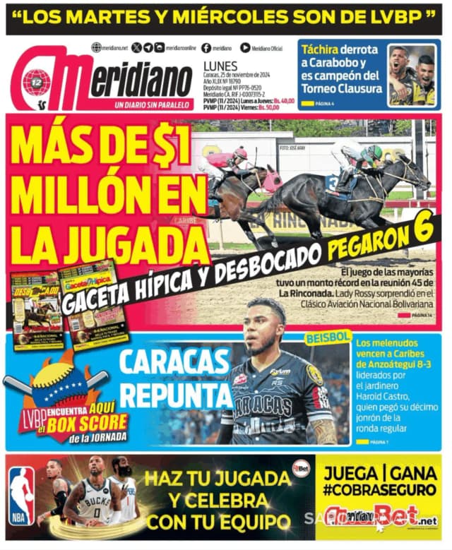 Capa jornal Meridiano 2024-11-25