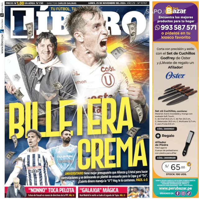 Capa jornal Líbero 2024-11-25