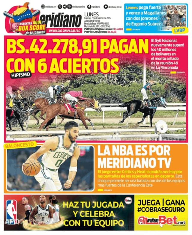 Capa jornal Meridiano 2024-12-02