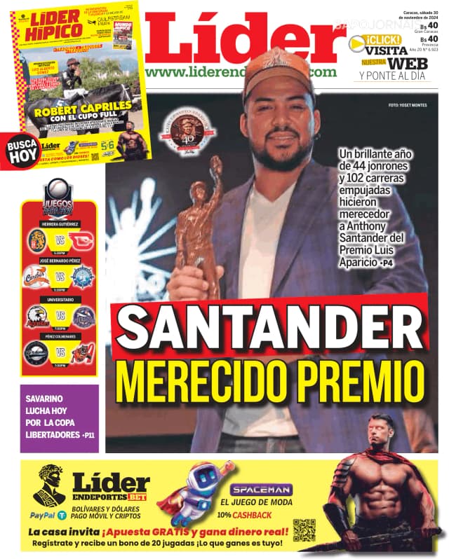 Capa jornal Líder 2024-11-30