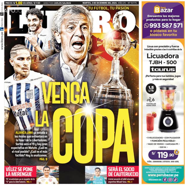 Capa jornal Líbero 2024-12-03