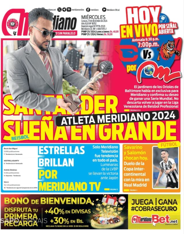 Capa jornal Meridiano 2024-12-11