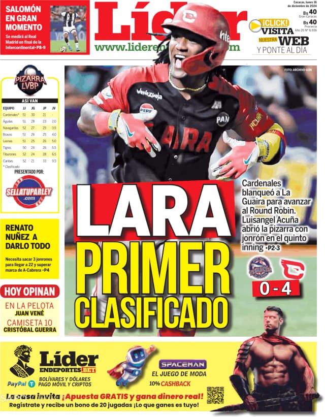 Capa jornal Líder 2024-12-16