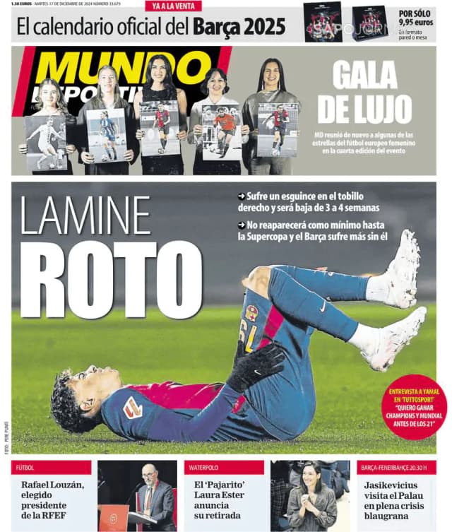 Capa jornal Mundo Deportivo (Madrid) 2024-12-17