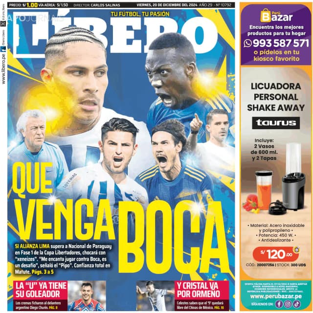 Capa jornal Líbero 2024-12-20