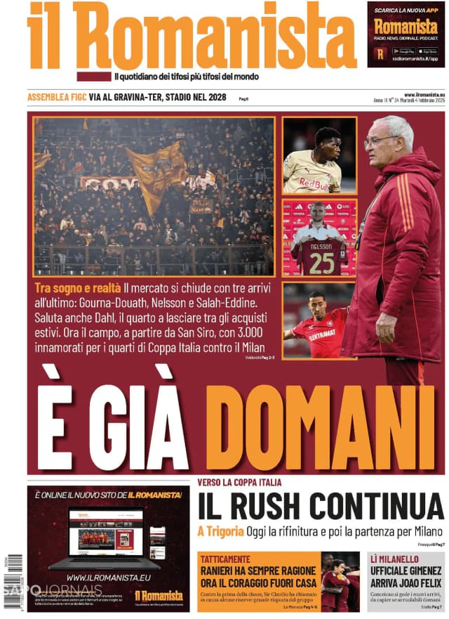 Capa jornal Il Romanista 2025-02-04