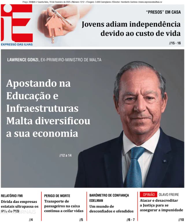 Capa jornal Expresso das Ilhas 2025-02-19