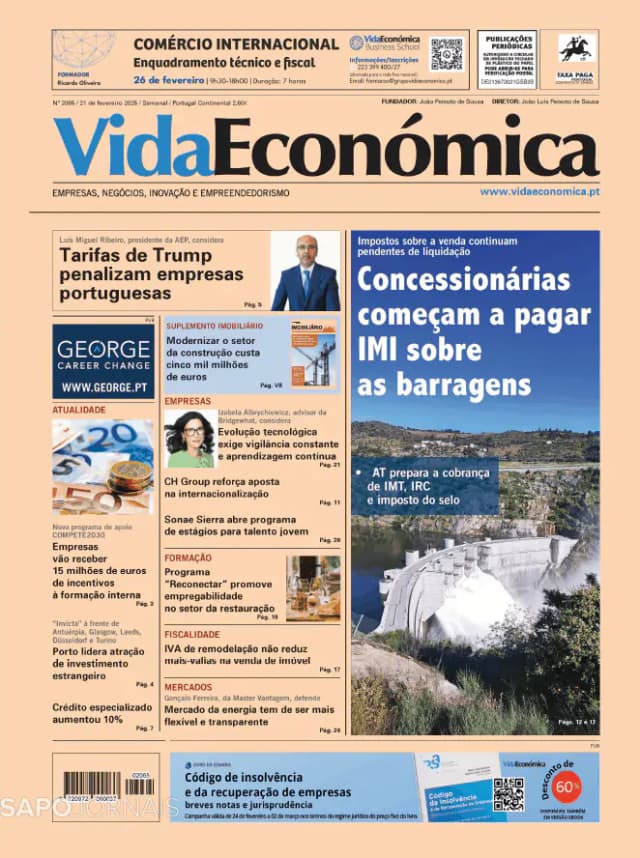 Capa jornal Vida Económica 2025-02-21