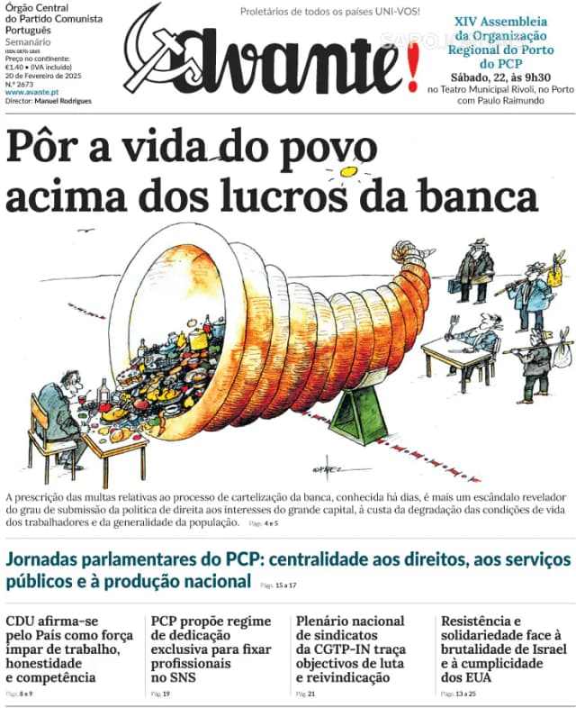 Capa jornal Avante! 2025-02-21