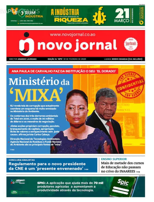 Capa jornal Novo Jornal 2025-02-21