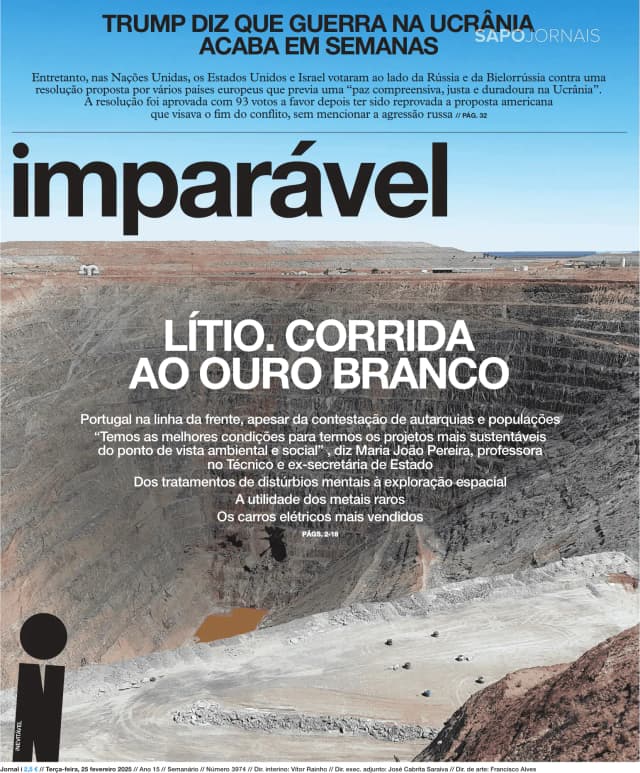 Capa jornal Jornal i 2025-02-25