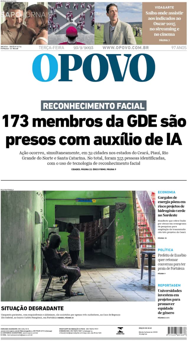 Capa jornal O Povo 2025-02-25