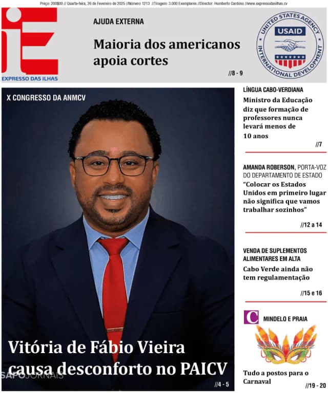 Capa jornal Expresso das Ilhas 2025-02-26