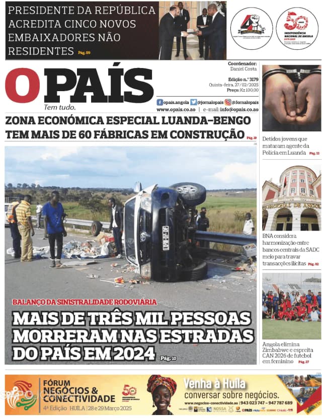 Capa jornal O País 2025-02-27