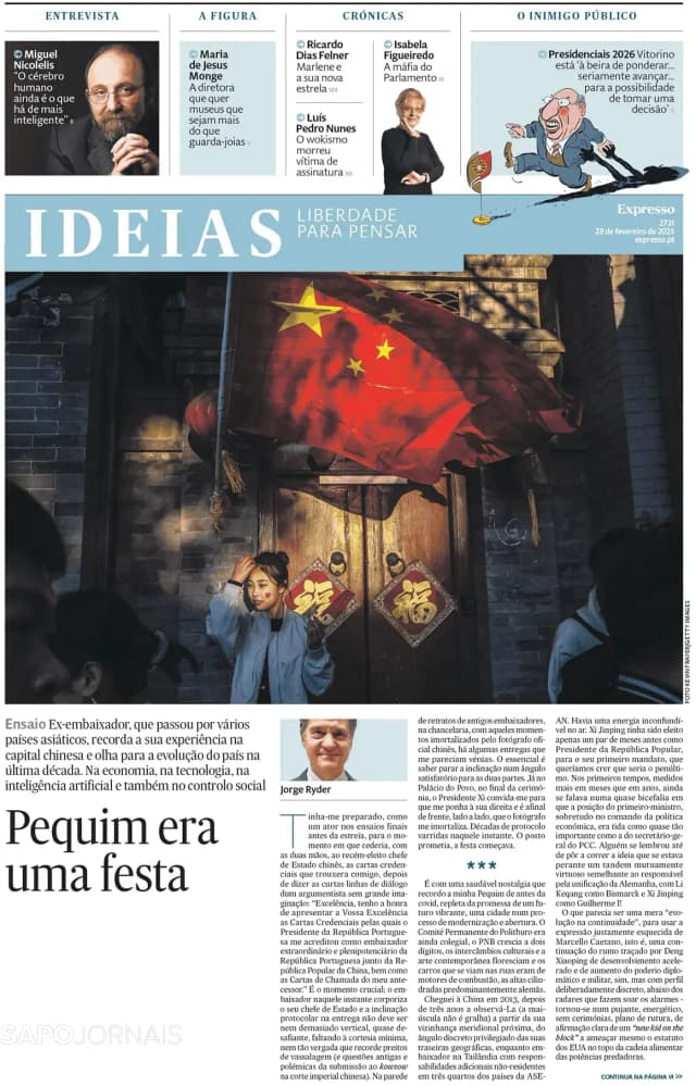 Capa jornal Ideias/ Expresso 2025-02-28