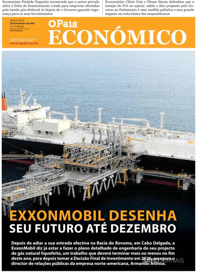 Capa jornal O País - Económico 2025-02-28