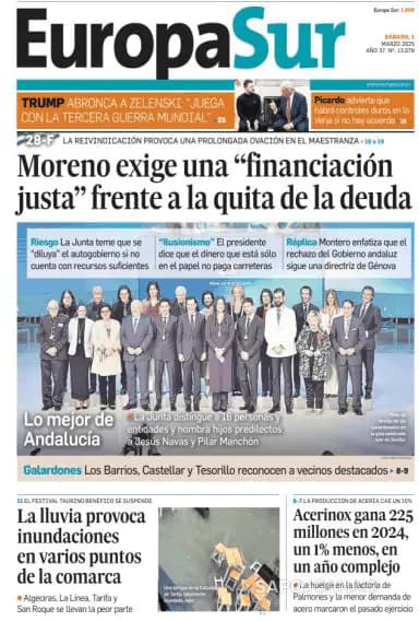 Capa jornal Europa Sur 2025-03-01