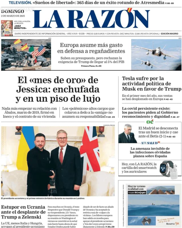 Capa jornal La Razón 2025-03-02