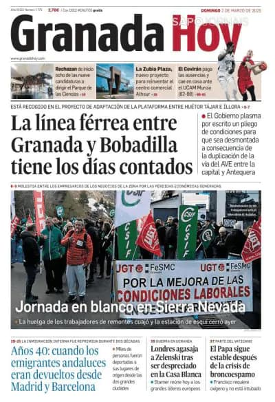 Capa jornal Granada Hoy 2025-03-02