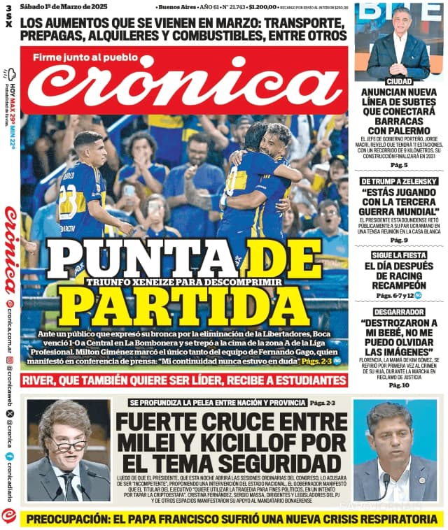 Capa jornal Crónica 2025-03-01