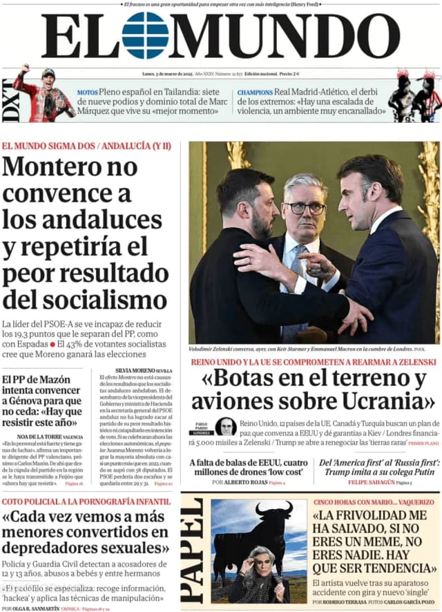 Capa jornal El Mundo 2025-03-03