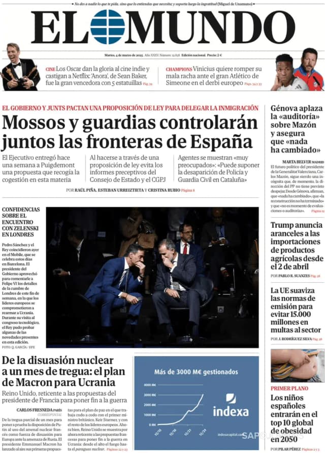 Capa jornal El Mundo 2025-03-04