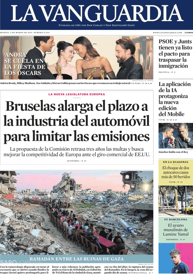 Capa jornal La Vanguardia 2025-03-04