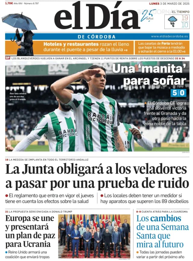 Capa jornal El Día de Córdoba 2025-03-03