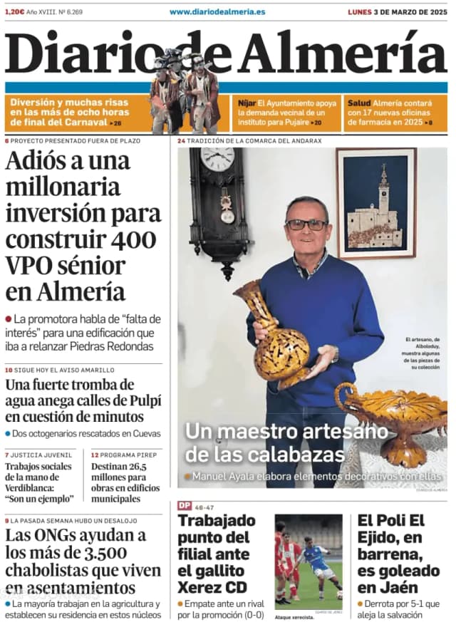 Capa jornal Diario de Almería 2025-03-03