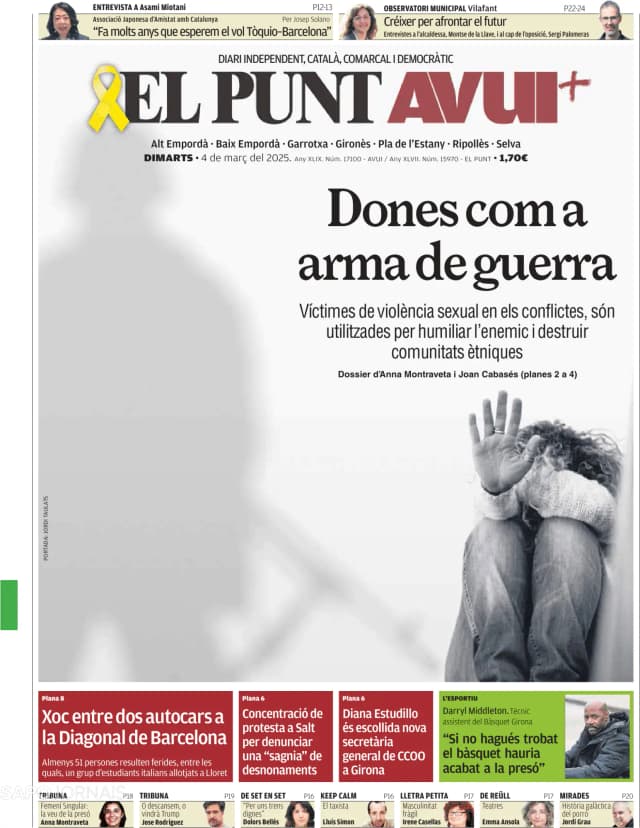 Capa jornal El Punt Avui | Edició Girona 2025-03-04