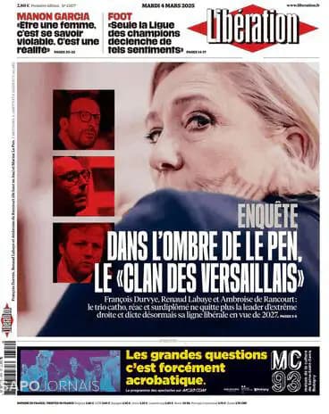 Capa jornal Libération 2025-03-04