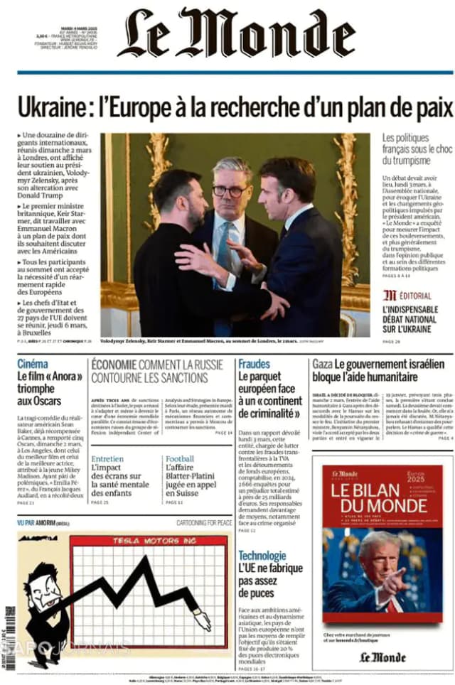 Capa jornal Le Monde 2025-03-04