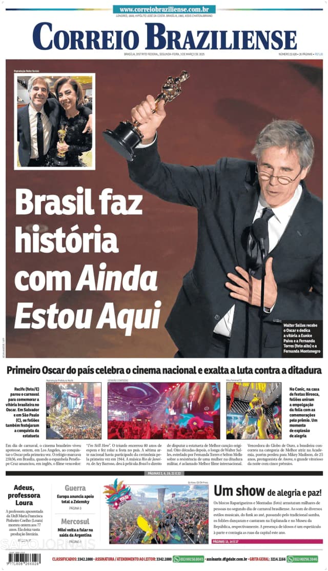 Capa jornal Correio Braziliense 2025-03-03