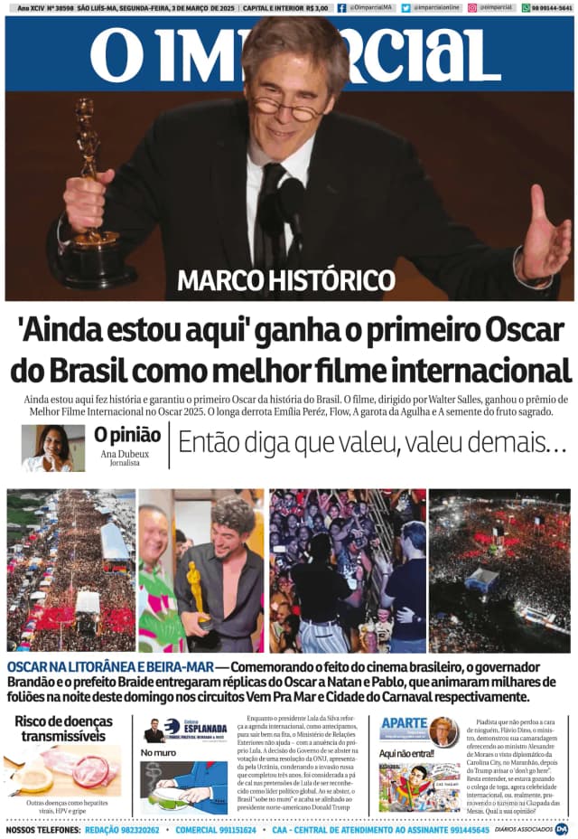 Capa jornal O Imparcial 2025-03-03