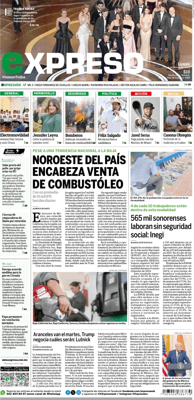 Capa jornal Expreso 2025-03-03