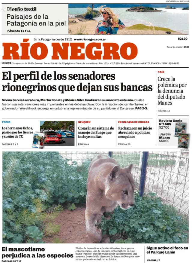 Capa jornal Rio Negro 2025-03-03