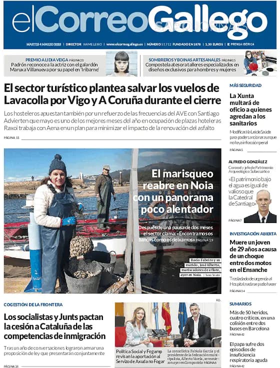 Capa jornal El Correo de Gallego 2025-03-04